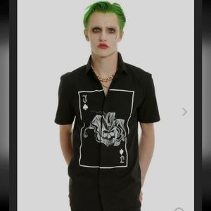 Suicide squad joker card button up shirt